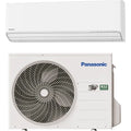 Panasonic varmepumpe splitmodel med indedel og udedel, hvid, energieffektiv med R32 kølemiddel.