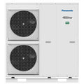 Panasonic varmepumpe udendørsenhed med to blæsere, hvid farve, R32 kølemiddel og Inverter-teknologi.